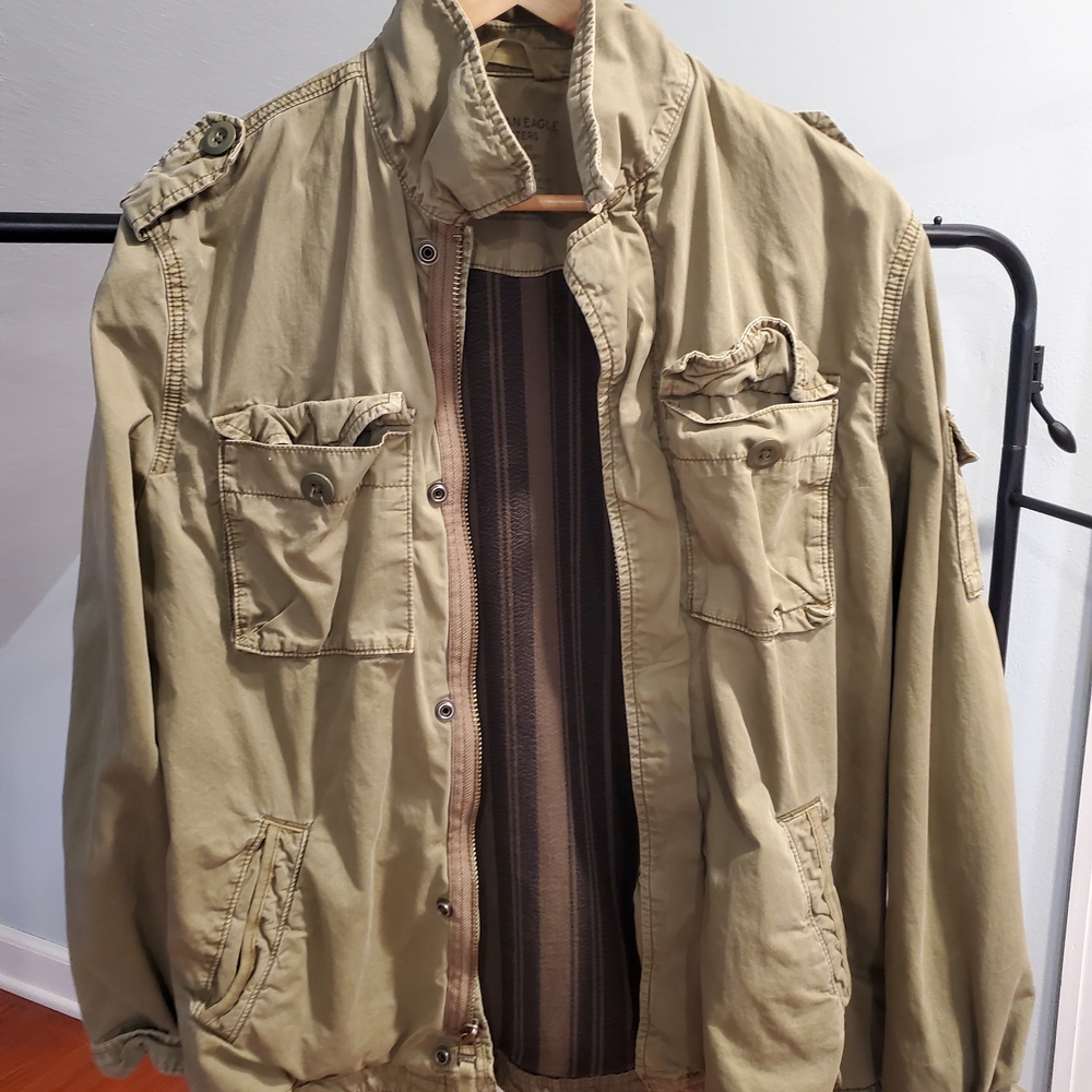 American Eagle Outfitters OLIVE GREEN Military Jacket